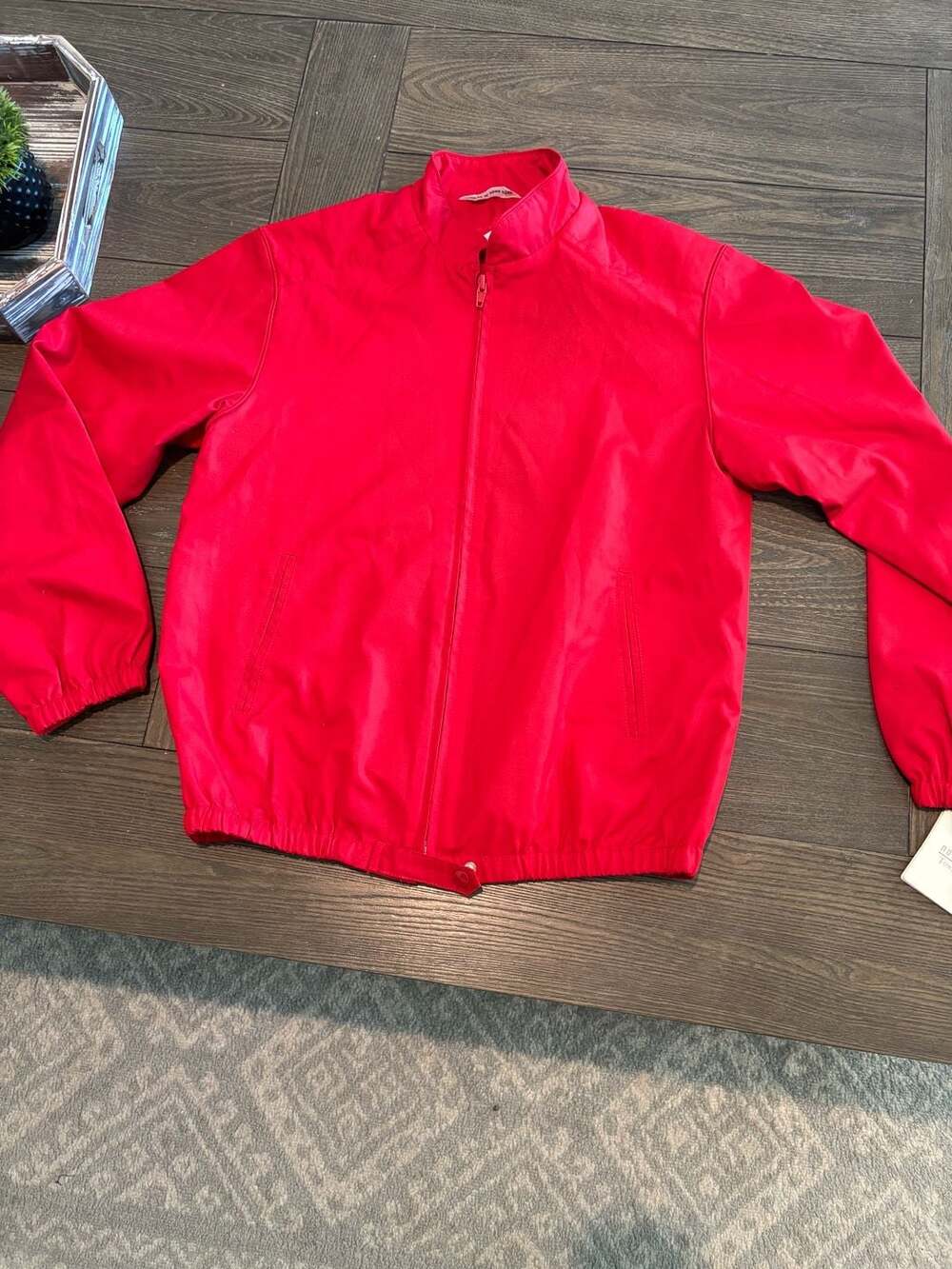 Nordstrom Town Square Vintage Red Full Zip Lightweight Windbreaker Jacket Size 6